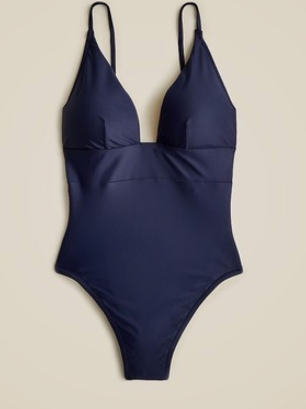 New J.Crew Navy Plunge One Piece Swimsuit